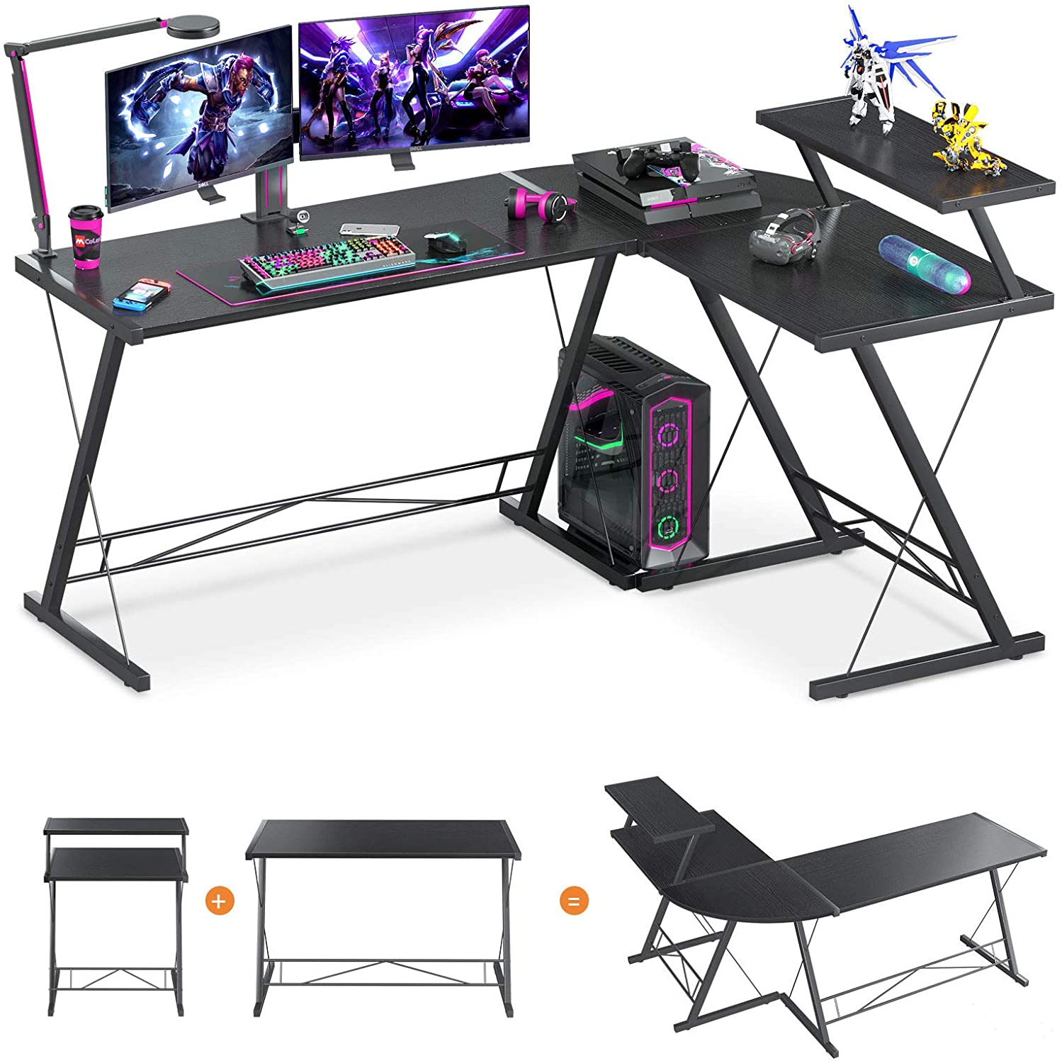 Extra Large L Shaped Gaming Desk L Desk $90.99