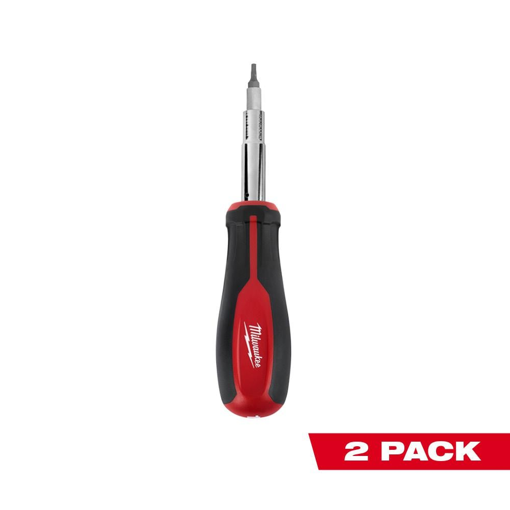 Milwaukee 11-in-1 Multi-Tip Screwdriver with Square Drive Bits (2-Pack)-48-22-2761A - The Home Depot $9.90