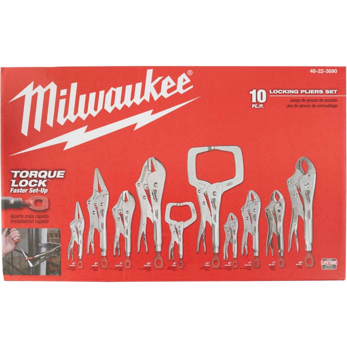 $99.97, Milwaukee 48-22-3690 10-Piece Torque Lock Pliers Kit