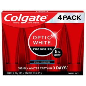[Costco] Colgate Optic White Pro (5% peroxide) Whitening Toothpaste 3.3oz, 4 pack $14.99