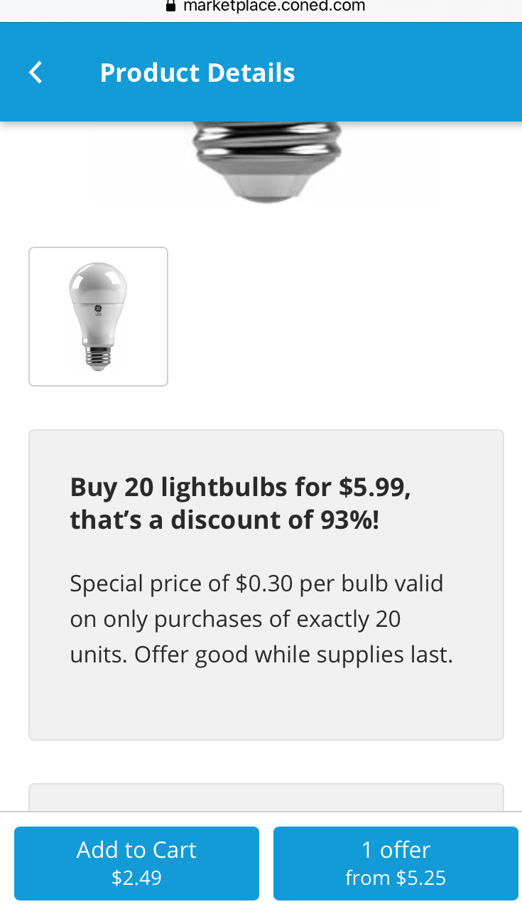 Con Edison Customers Ge Led Dimmable Bulbs 10 88 For 20 Bulbs After Tax And Shipping