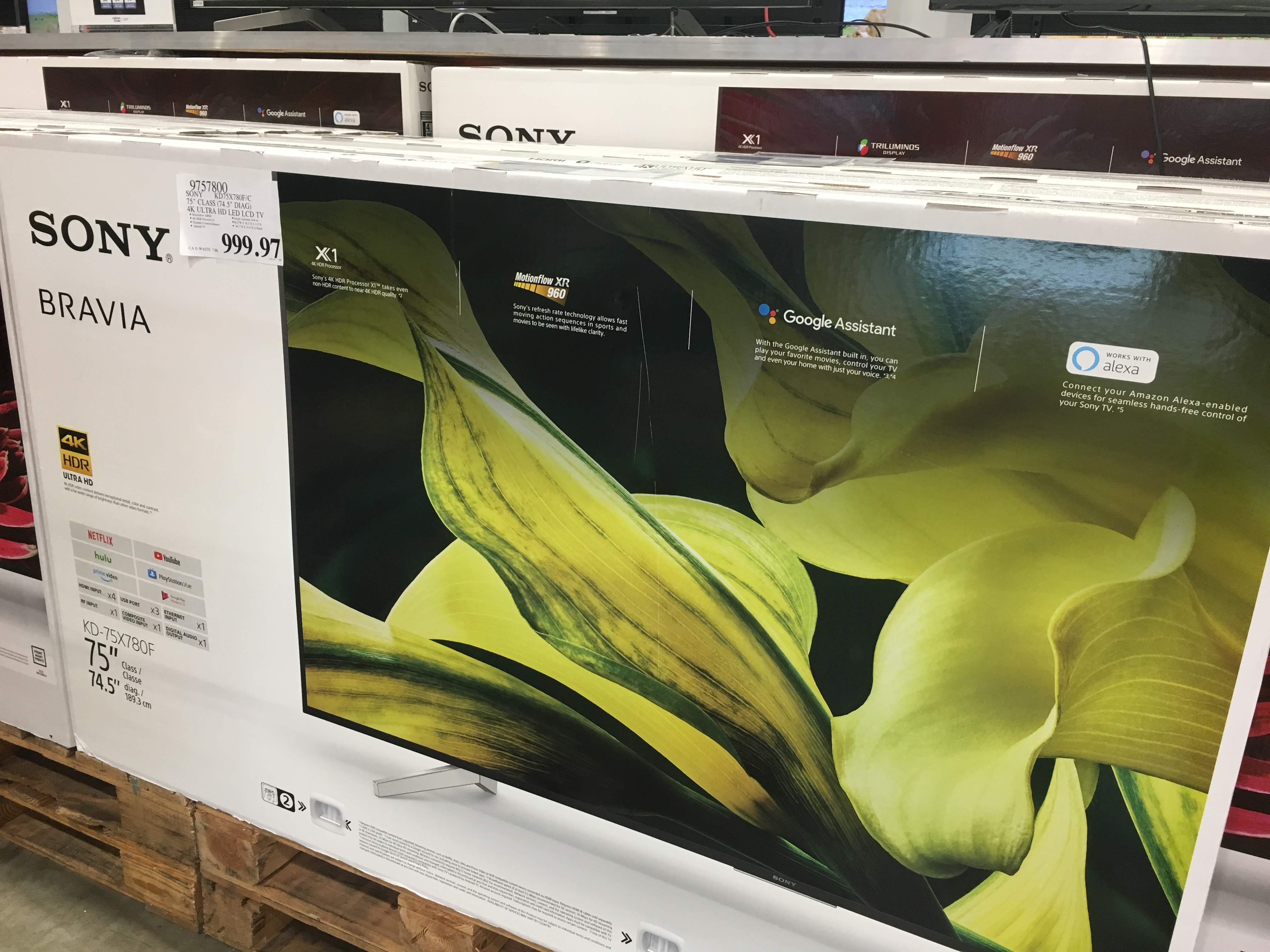 Sony 75 4k Ultra Hd Led Lcd Tv Kd 75x780f C Costco Com