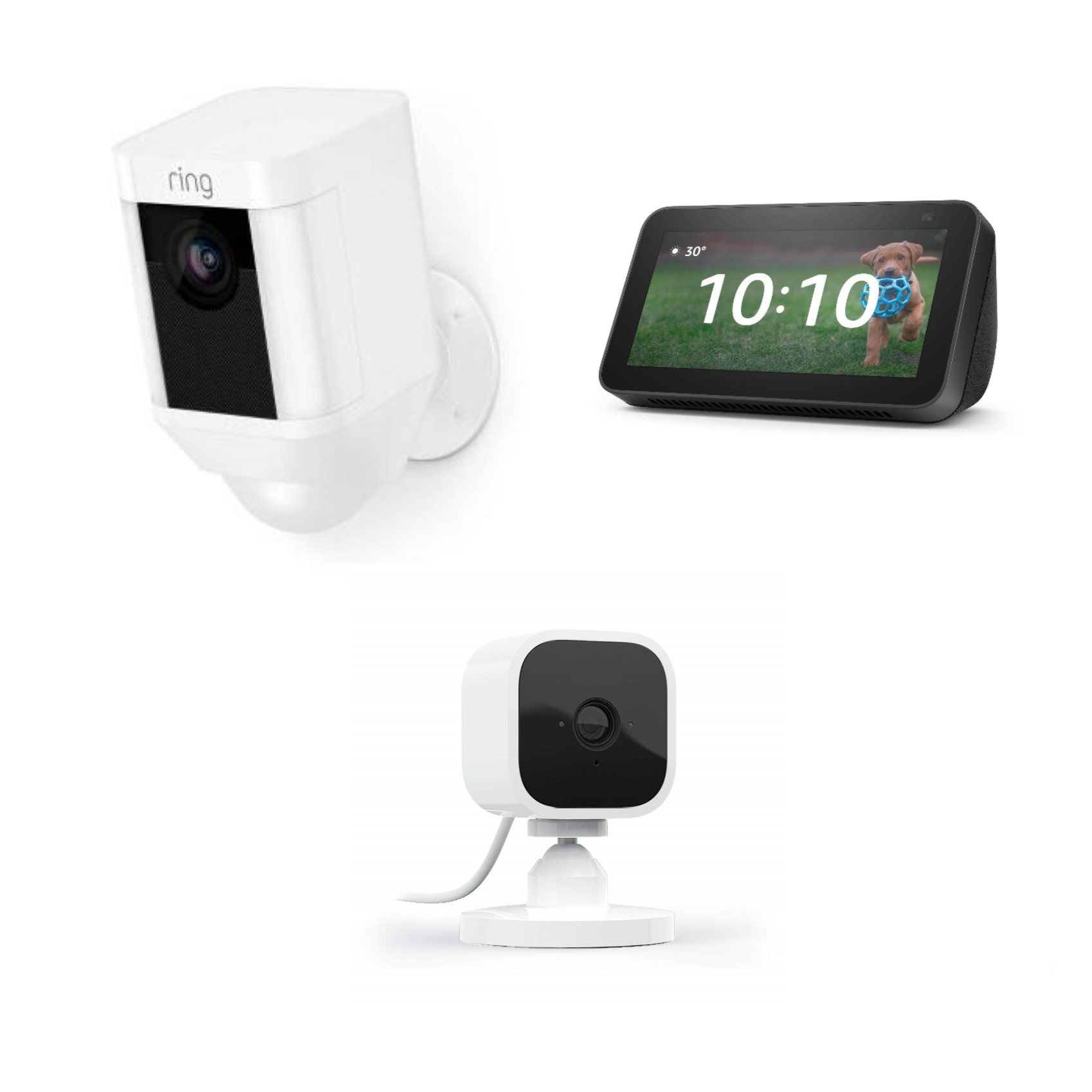 Ring Spotlight Cam (Wireless) + Amazon Echo Show 5 (2nd Gen) + Blink