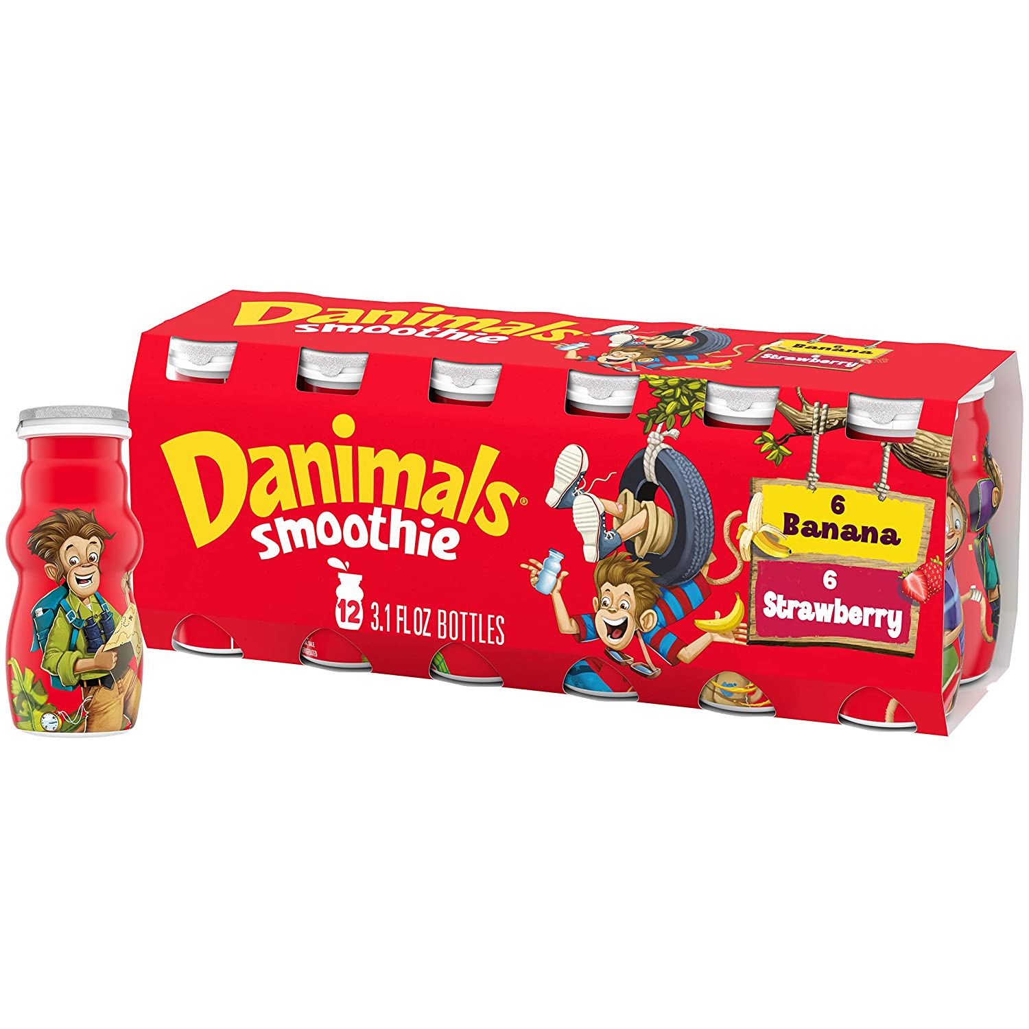 12-Pack 3.1-Oz Danimals Smoothies (Strawberry Explosion & Banana Split) $2.89 @ Amazon