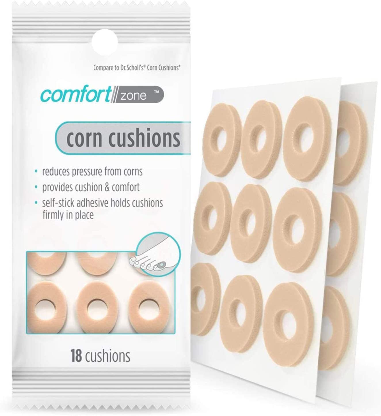 18-Ct Comfort Zone Self-Stick Adhesive Corn Cushions $0.86