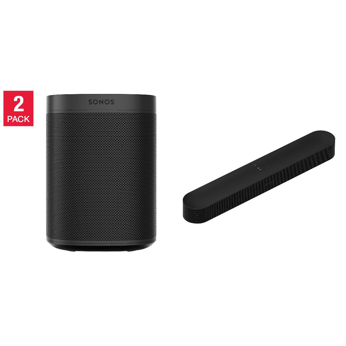 Costco Members: 2-Pk One SL Wi-Fi Speaker + Sonos Beam (Gen Soundbar