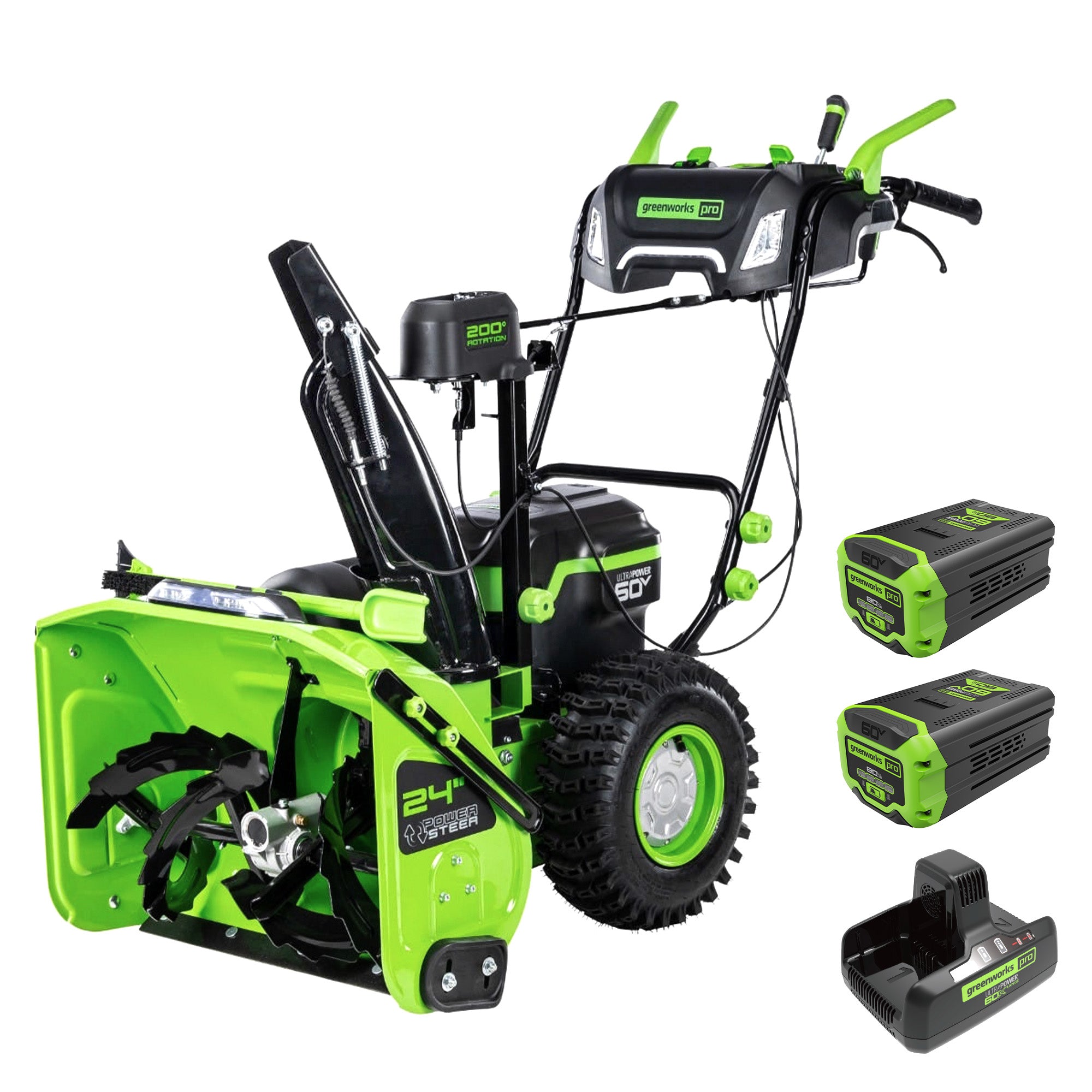 Greenworks 60V 24" Cordless Battery Two-Stage Snow Blower w/ Two (2) 8.0 Ah Batteries & Dual-Port Charger + Free Shipping $1400
