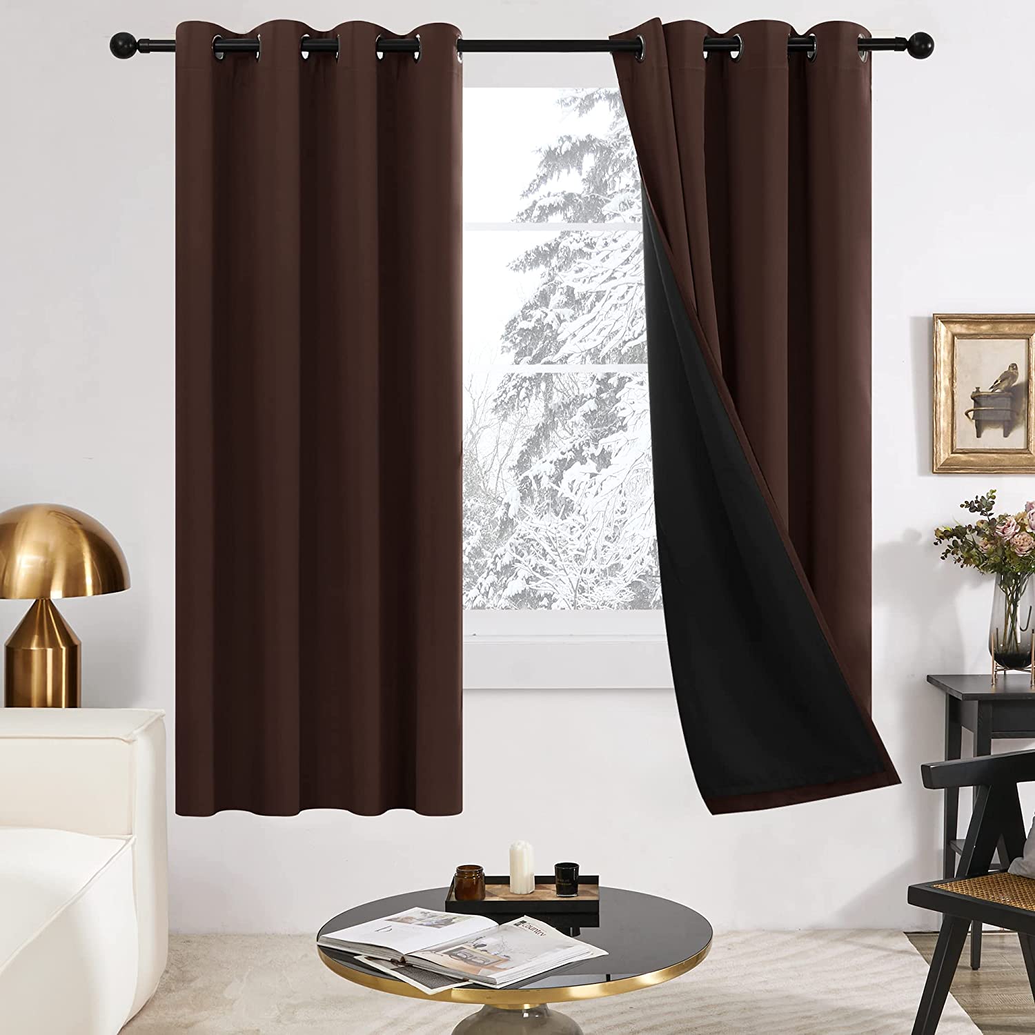2Pk Deconovo Double Layer Thermal Insulated 100 Blackout Curtains