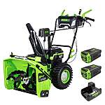 Greenworks 60V 24&quot; Cordless Battery Two-Stage Snow Blower w/ Two (2) 8.0 Ah Batteries &amp; Dual-Port Charger + Free Shipping $1400