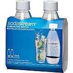 2-Pack 0.5L SodaStream Slim Carbonating Bottles (White or Black) $11