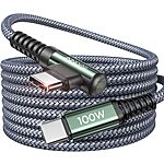 Prime Members: AINOPE 10' USB-C to USB-C 100W Nylon Braided Cable (Right Angle) $6.80 + Free Shipping