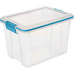 20-Quart Sterilite Clear Gasket Box with Blue Latches & Gasket $7