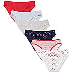 6-Pack Amazon Essentials Women's Cotton Bikini Brief Underwear (Select Sizes) $4.70