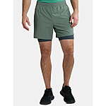 Athletic Works Men's 2 in 1 Compression & Moisture Wicking Shorts w/ Pockets $4.95
