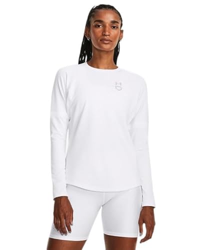 Under Armour Women's Softball Crew Pullover (White/Mod Gray, XL only) $11.99