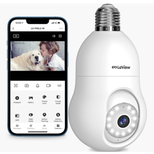  LaView 4MP Bulb Security Camera 5G& 2.4GHz, 360°2K