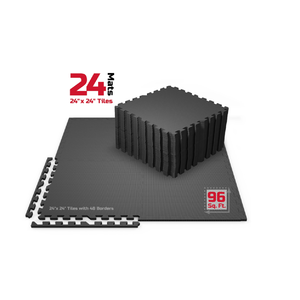 24 Pack FitRx Pro Mat Workout Interlocking Floor Mat Tiles Covers