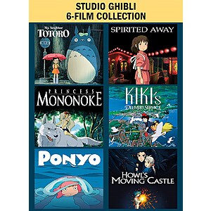 6-Film Studio Ghibli Collection: Spirited Away, Princess Mononoke, Totoro, Ponyo $25 & More (Digital HD)