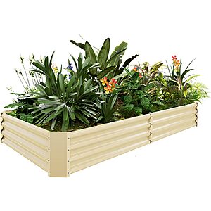 Prime Members: Land Guard Galvanized Raised Garden Bed (8'4'1', Cream Yellow)  + Free Shipping