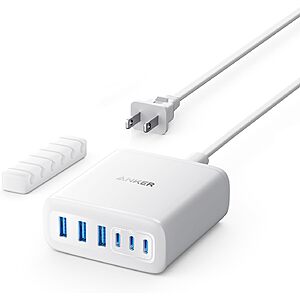 Anker 6-Port 112W Max Fast Charging USB-C / USB-A Desktop Charger Station $28