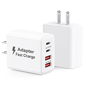 [Prime] 2-Pack 40W 4-Port USB wall charger block $4.99 + Free Shipping