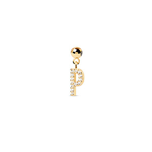 Zales Cubic Zirconia Letter Bead Charm w/ 18K Gold Plate (A-Z)