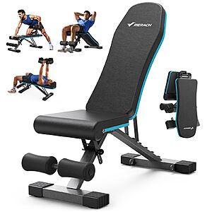 MERACH Foldable Weight Benches for Home Gym with 990 LBS, Adjustable $59.99 F/S