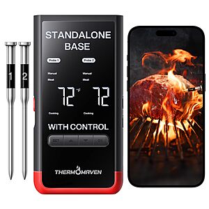 ThermoMaven P2 Smart Bluetooth Wireless Wi-Fi Meat Thermometer w/ 2 Probes $50 + Free S&H