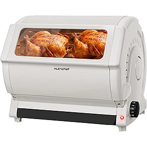 22.4-Qt NutriChef Rotating Rotisserie Shawarma & Kebab Oven Machine (White) $127.50 + Free S&H