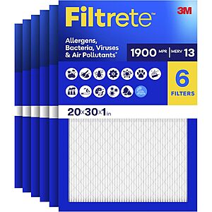 Filtrete HVAC Air Filters: 4-Pk 12x30x1 MERV 11 $23.90, 6-Pk 20x30x1 MERV 13 $43.50 & More