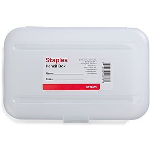 Staples Snap Plastic Pencil Box Case