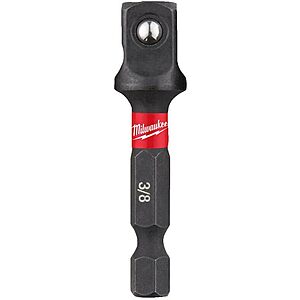 Milwaukee Shockwave Steel Impact Duty 1/4" Hex Shank to 3/8" Square Socket Adapter $3.10 