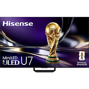 Hisense U7 4K 165Hz MiniLED QLED TV (2026): 85" $1400 or less, 65" $850 or less + Free S&H