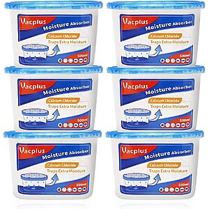 Select Accts: 6-pk 10.5-oz Vacplus Moisture Absorber (various) from $9.90 w/ S&S