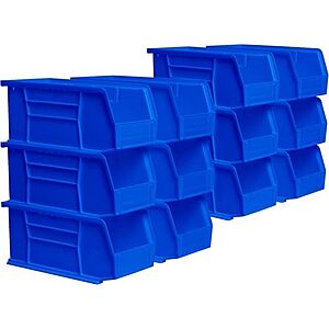 12-Pk Akro-Mils AkroBins Plastic Stackable Storage Bins (10-7/8"x5.5"x5", Blue) $31.50 