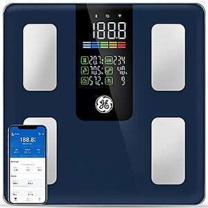 GE Smart Bluetooth Digital Body Composition Scale w/ Large Display (Dark Blue) $29.99 + Free Shipping