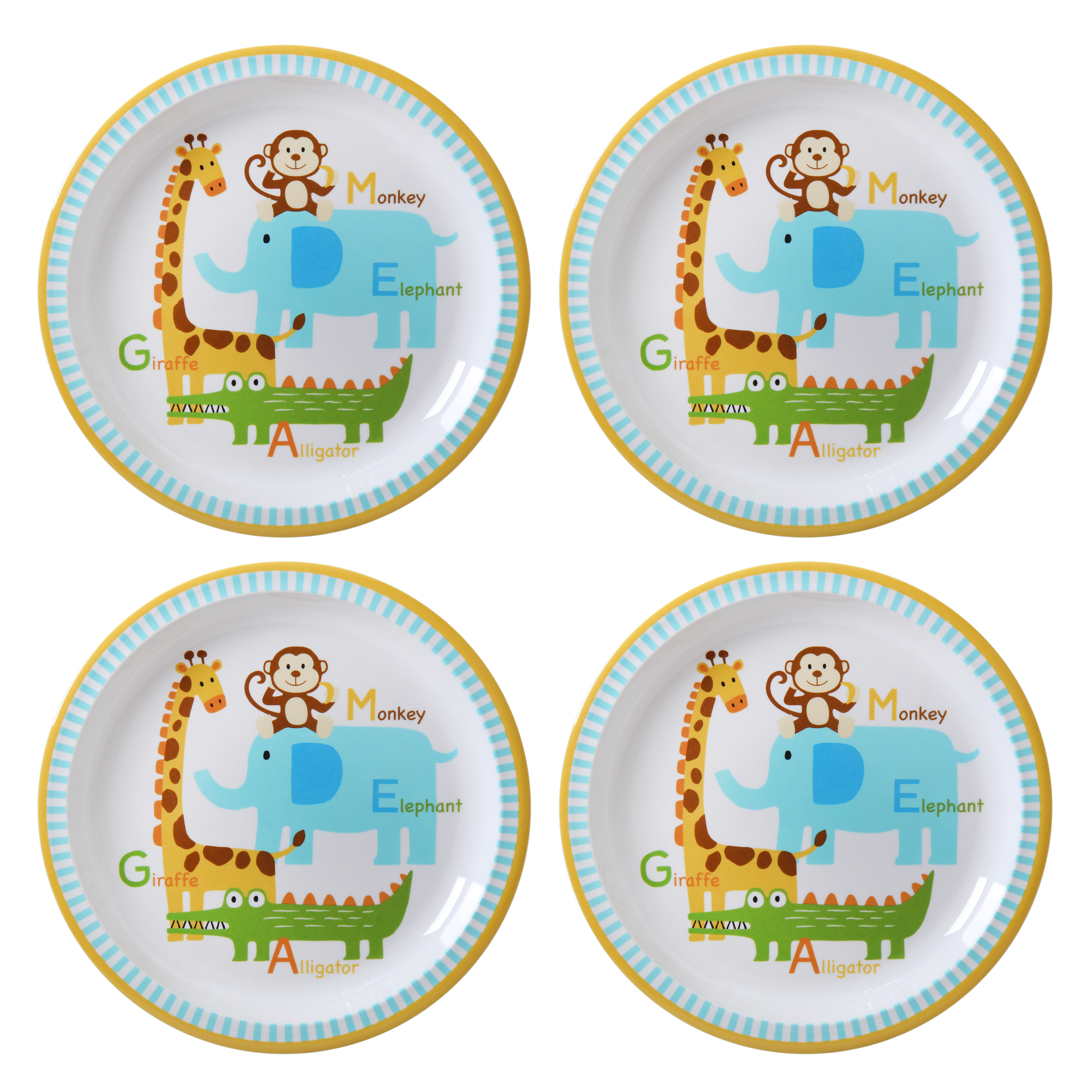 Mainstays Kids 4 Pack Melamine Plate (Safari Animals) $2.81 + FS $35+