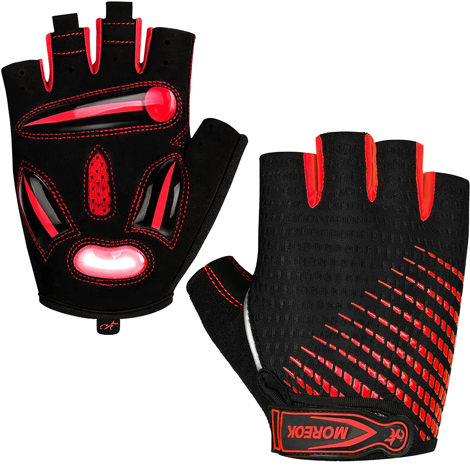 MOREOK XL Light Red Cycling Gloves 45% off -- $11