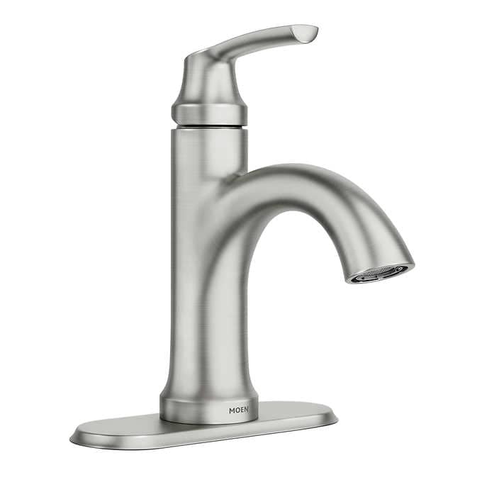 Moen Wellton One Handle Spot Resist Brushed Nickel Bathroom Faucet Costco In store Only