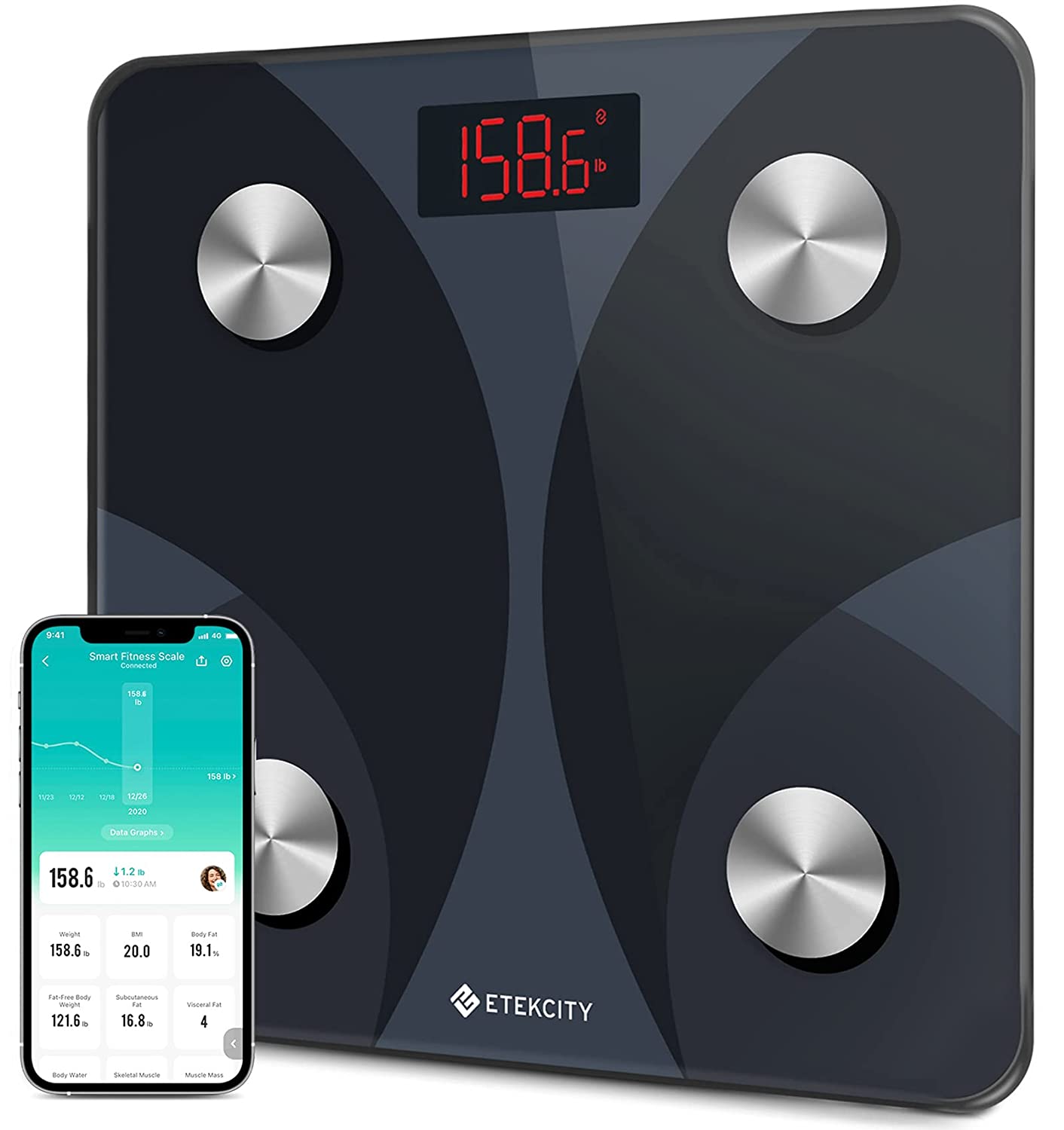 Etekcity Smart Digital Bathroom Weighing Scale $16.98 @Amazon