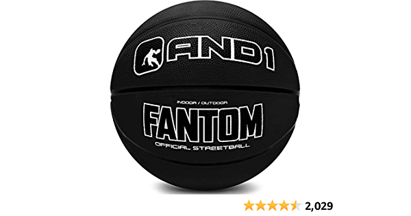 AND1 Fantom Rubber Basketball: Official Regulation Size 7 (29.5 inches) Rubber Basketball - Deep Channel Construction Streetball, Made for Indoor Outdoor Basketball Games - $4.88