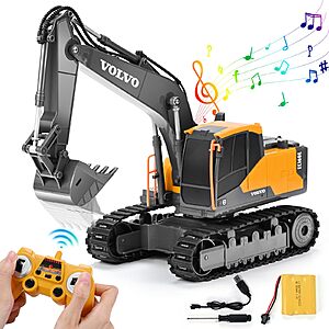 2-Set of DOUBLE E Remote Control Excavator Toys (Volvo + Blue) $40 + Free Shipping