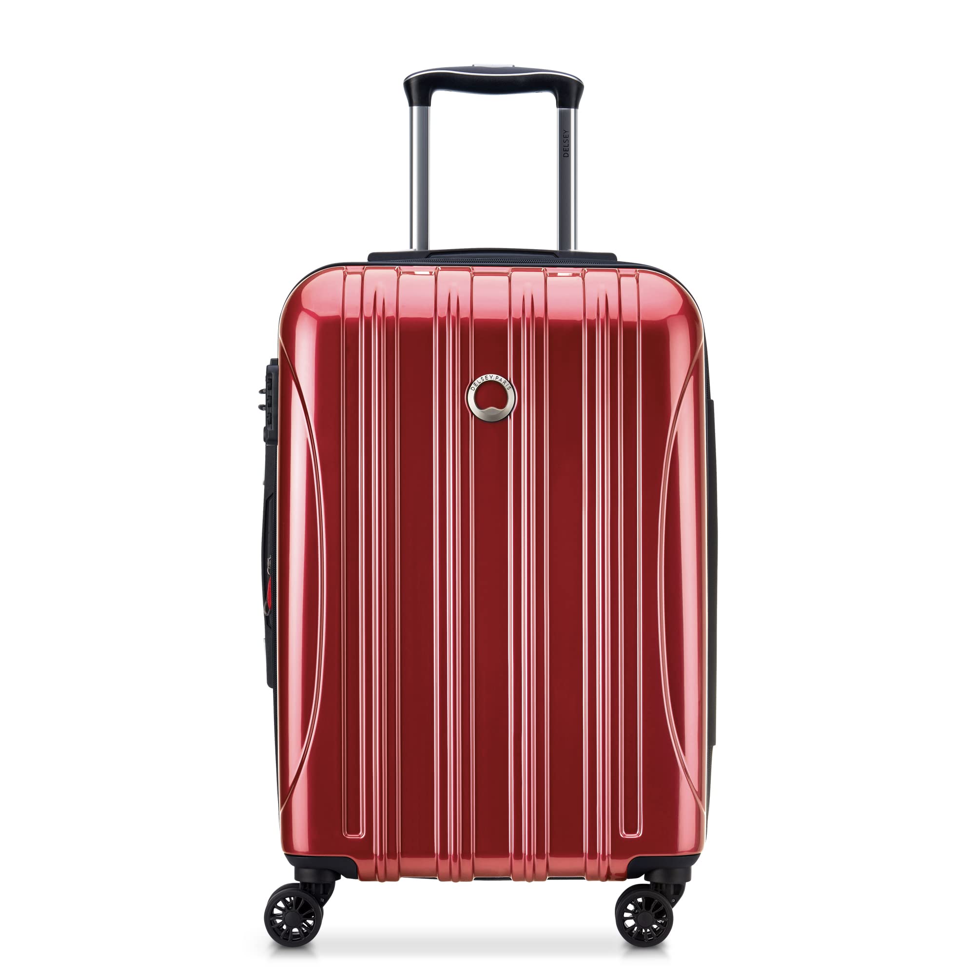 DELSEY Paris Helium Aero Hardside Expandable Luggage with Spinner Wheels, Brick Red, Carry-On 21 Inch - $98