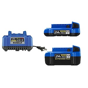 Kobalt 24V 2Ah Battery 4Ah Battery Charger Kit Bonus Tool