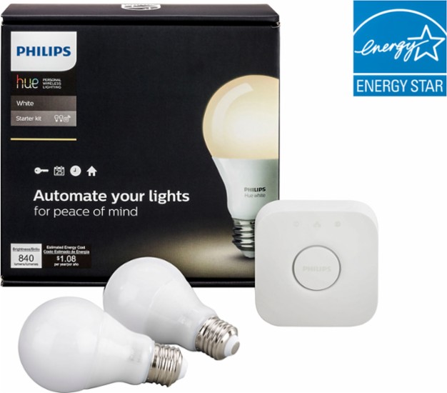 Philips Hue White A19  LED Starter Kit (2nd Gen)  $56 + Free Shipping