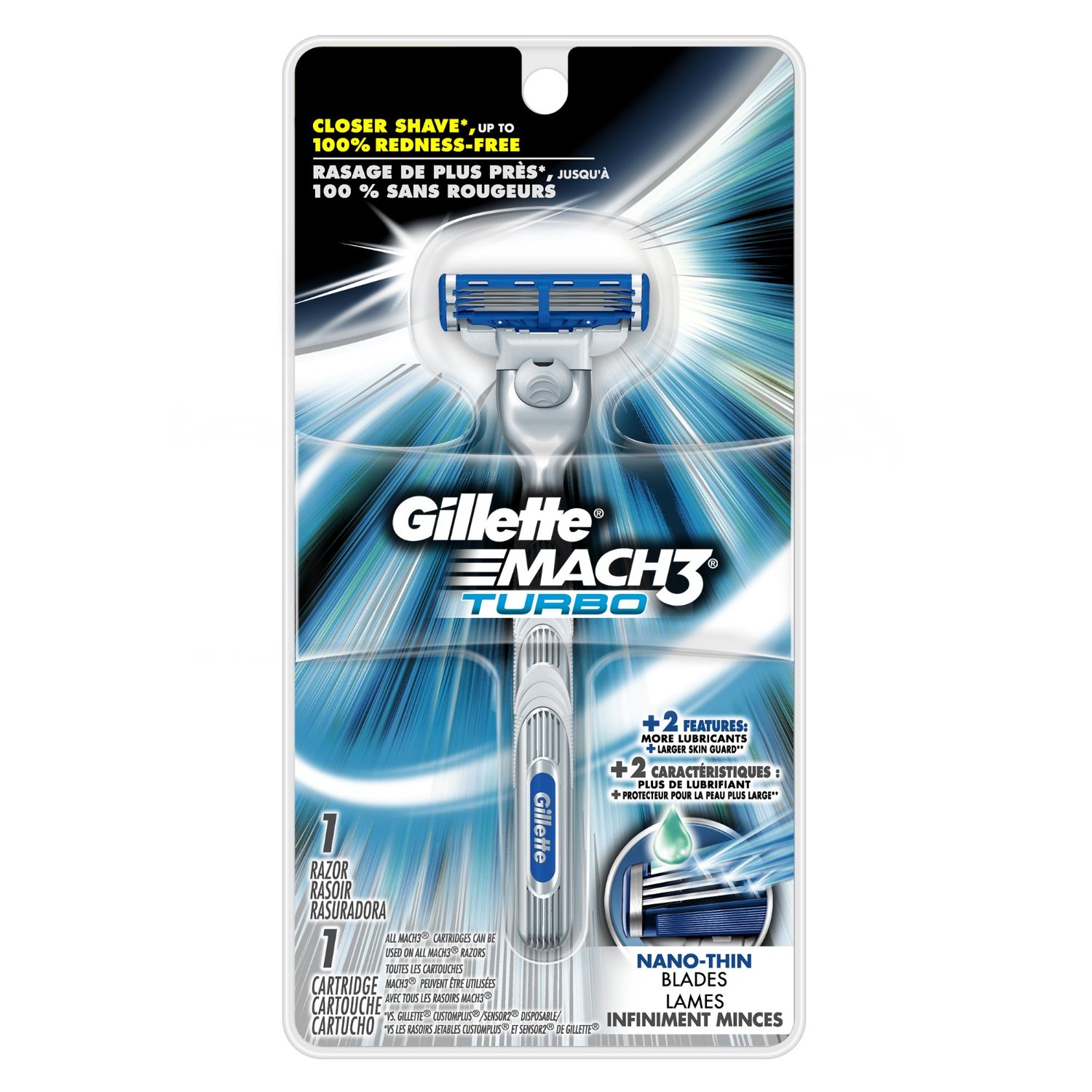 Gillette Mach3 Turbo Men's Razor (Handle w/ 1x Refill)  $2.70 & More + Free Shipping