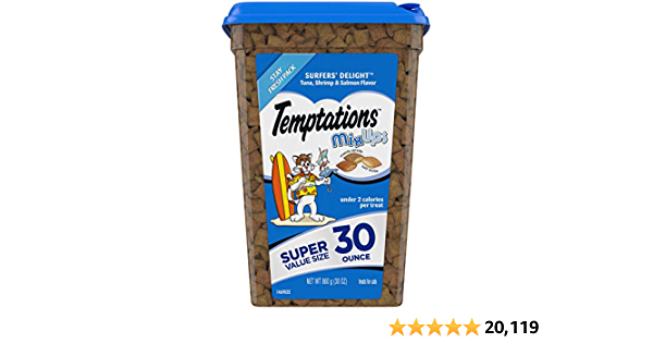 Temptations MixUps Surfers’ Delight Crunchy and Soft Cat Treats, 30 oz. $10.98 or less with S&S @ Amazon.com - $10.98