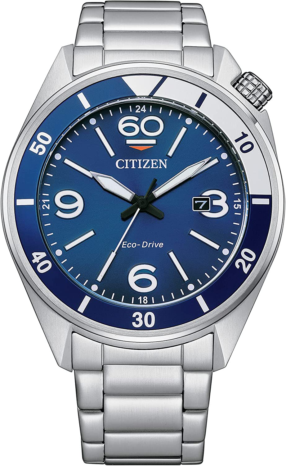Citizen EcoDrive Sport Men's Watch, Blue Dial, Stainless
