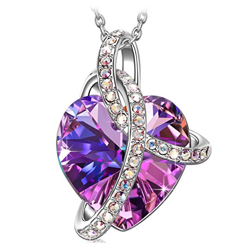 Love Heart Necklace Pendant with Swarovski Crystals - Amazon $12.49AC