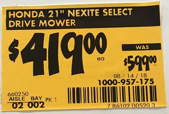 Ymmv Hd Clearance 419 Honda Hrx217vka Gas Self Propelled Mower